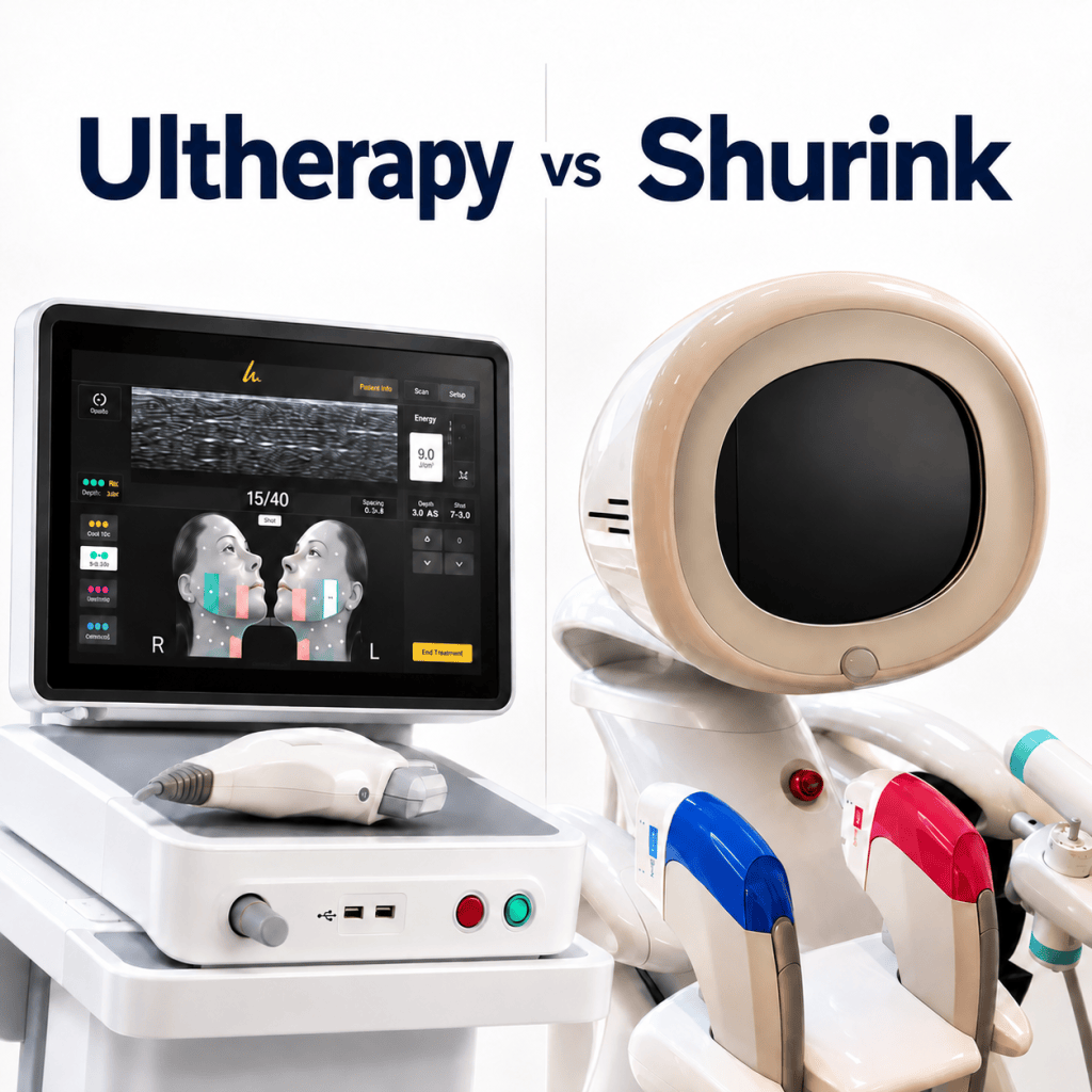 Ultherapy and Shurink skin-tightening devices compared side by side